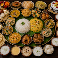 Traditional Bengali food spread at Vojon Rosik Restaurant in Esplanade, Kolkata